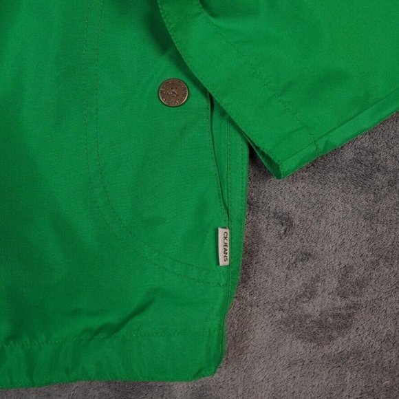 Vintage Calvin Klein Jacket Womens Large Green Hidden Hood Windbreaker **READ** - Picture 5 of 7